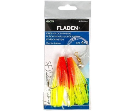 Оснастка морская Fladen Glowing Squids Glow Orange №8