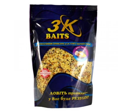 Прикормка 3KBaits Зерновой Микс Пшено (чеснок) 1кг