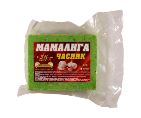 Прикормка 3KBaits мамалига из гороха Ustroi (чеснок) 500г