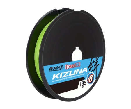 Шнур Owner Kizuna Broad PEx8 135м 0.33мм 27.2кг Chartreuse