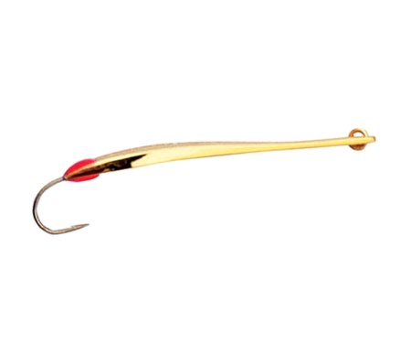 Блесна вертикальная зимняя с впаянным крючком Lucky John Model S-3 55мм Gold