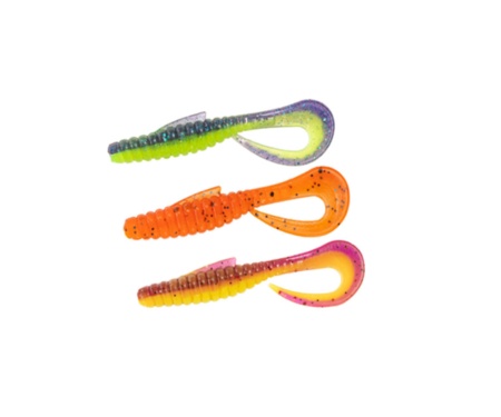 Твистер Angry Baits Mad Reaper 2,6" AB MIX9 Acid Violet UV/ Hot Carrot UV /Lox Chart