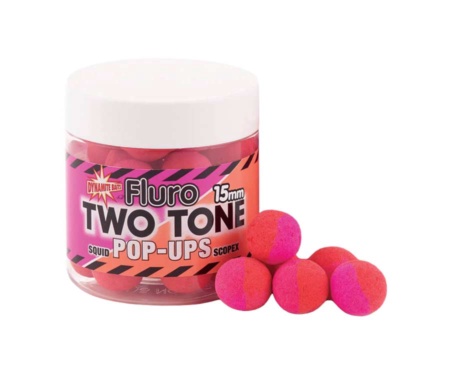 Бойли Dynamite Baits Fluro Pop-Ups Two Tone Squid & Scopex 15мм