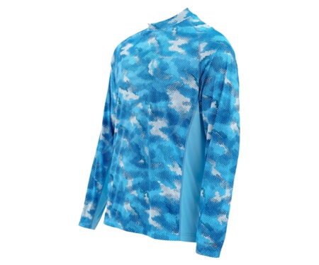 Реглан Simms SolarFlex Crewneck Prints Hex Camo Cobalt M