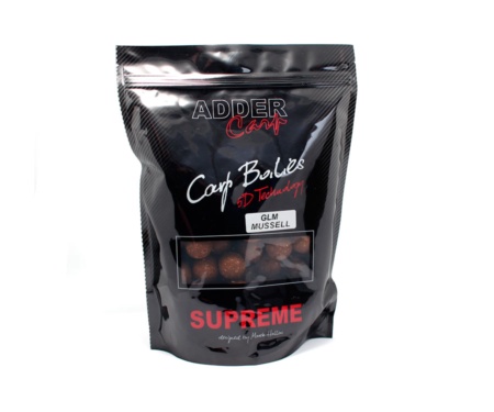Бойли Adder Carp Supreme Soluble GLM Mussell 700г 24мм