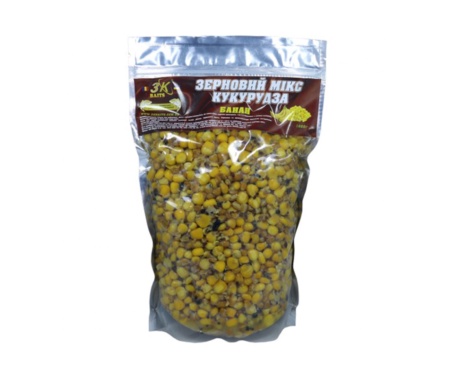 Прикормка 3KBaits Зерновой Микс Кукуруза банан 1кг