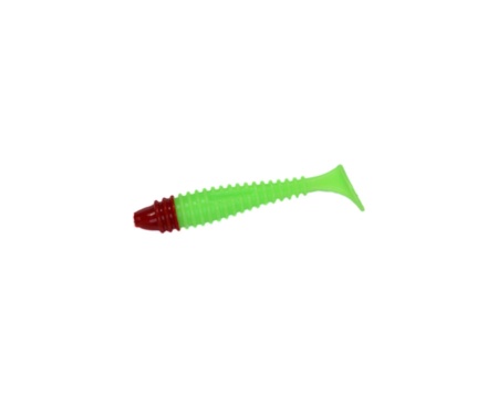 Силікон Angry Baits Fatik 2.8" 66 Acid Green Red Head UV