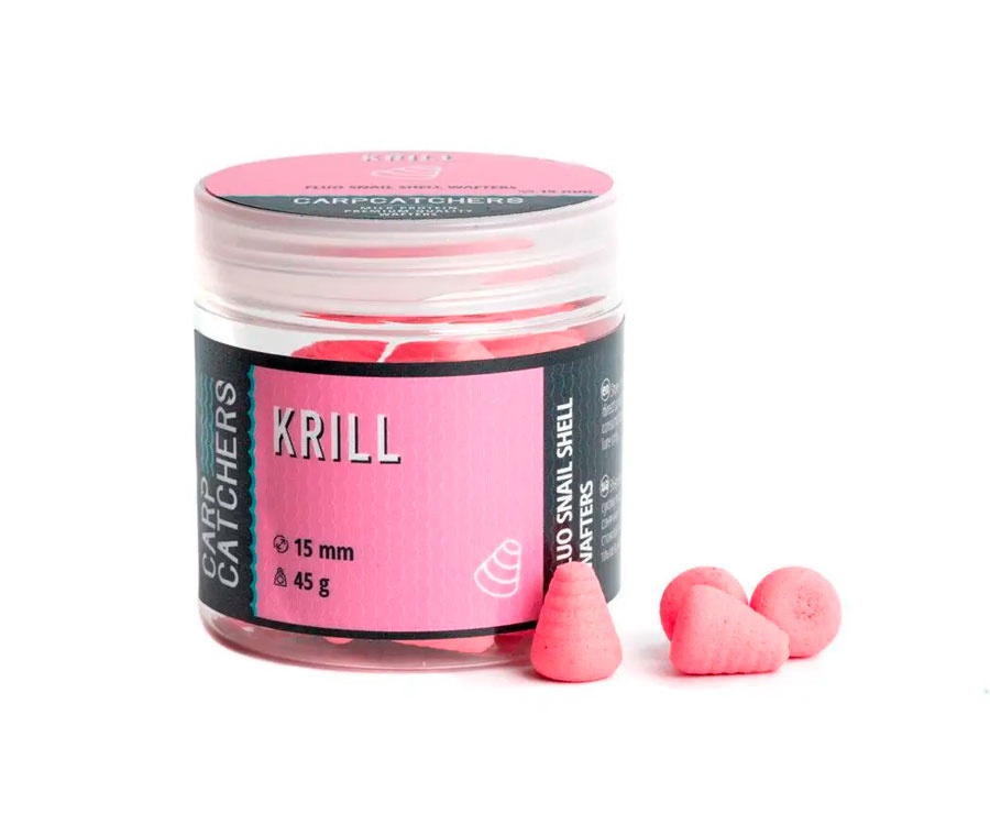Бойлы Carp Catchers Fluo Snail Shell Wafters Krill 15 мм