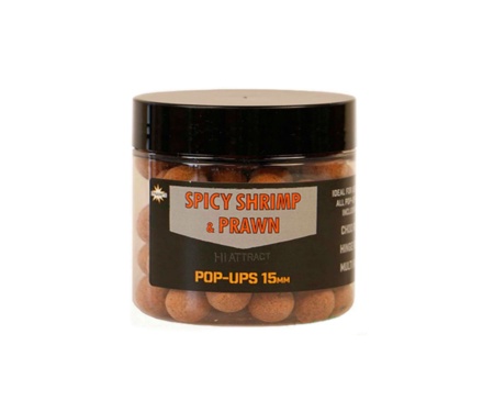 Бойли Dynamite Baits Fluro Pop-up Spicy Shrimp & Prawn 15мм