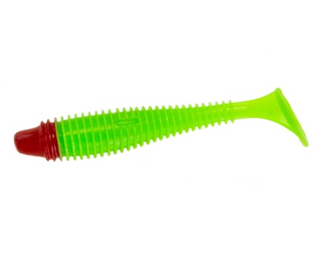Виброхвост Fatik 3.8" 66 Acid Green Red Had UV