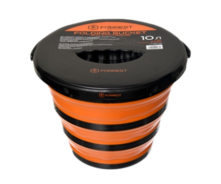 Ведро силиконове с крышкой Forrest Folding Bucket Orange with cover 10л