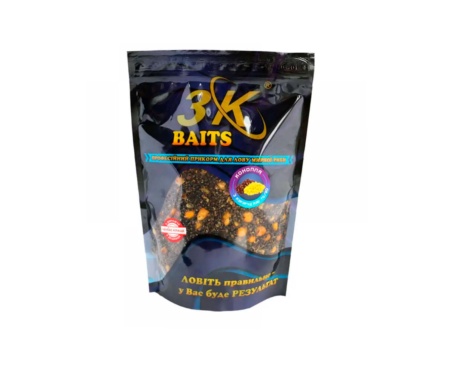 Прикормка 3KBaits Конопля с кукурузой 70/30 0.8кг