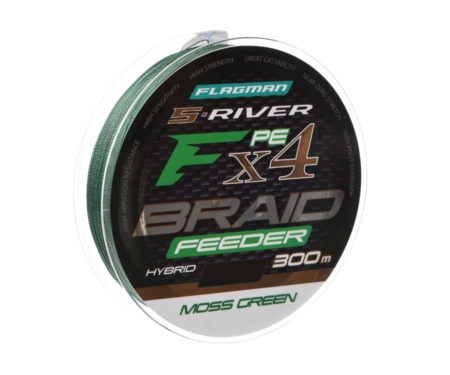 Шнур Flagman S-River PE Braid Hybrid F4 Feeder 300м Moss Green 0.18мм