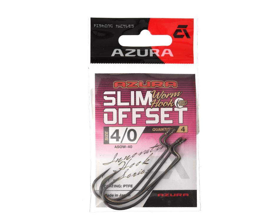 Крючки Azura Slim Offset Worm Hook №4/0 #2