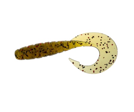 Твистер Fishup Mighty Grub 3.5" #045 Green Pumpkin Red Black
