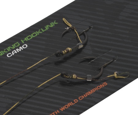 Готовый поводок Carp Pro Camo Hooklink 15см 25lb PTFE Wide Gape In-turned №4