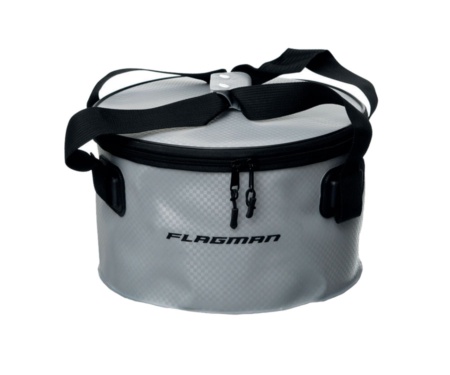 Вiдро для прикормки з кришкою Flagman EVA Gray Woven Bucket 30x18см