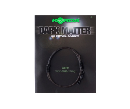 Поводковый материал Korda Dark Matter QC Swivel Weed 30lb 30см