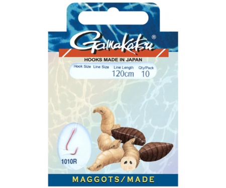 Крючки с поводком Gamakatsu BKD-1010R Maggot 120см 0.10мм №16
