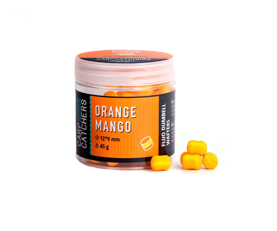Бойлы Carp Catchers Fluo Dumbell Wafters 12x9мм Orange Mango