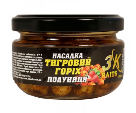 Насадка 3KBaits Premium Тигровий горіх 100мл Полуниця