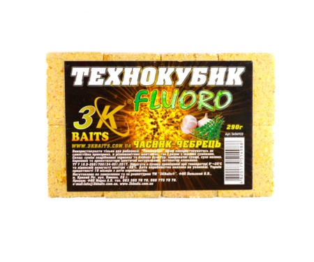 Технокубик 3KBaits Fluoro часник-чебрець 290г