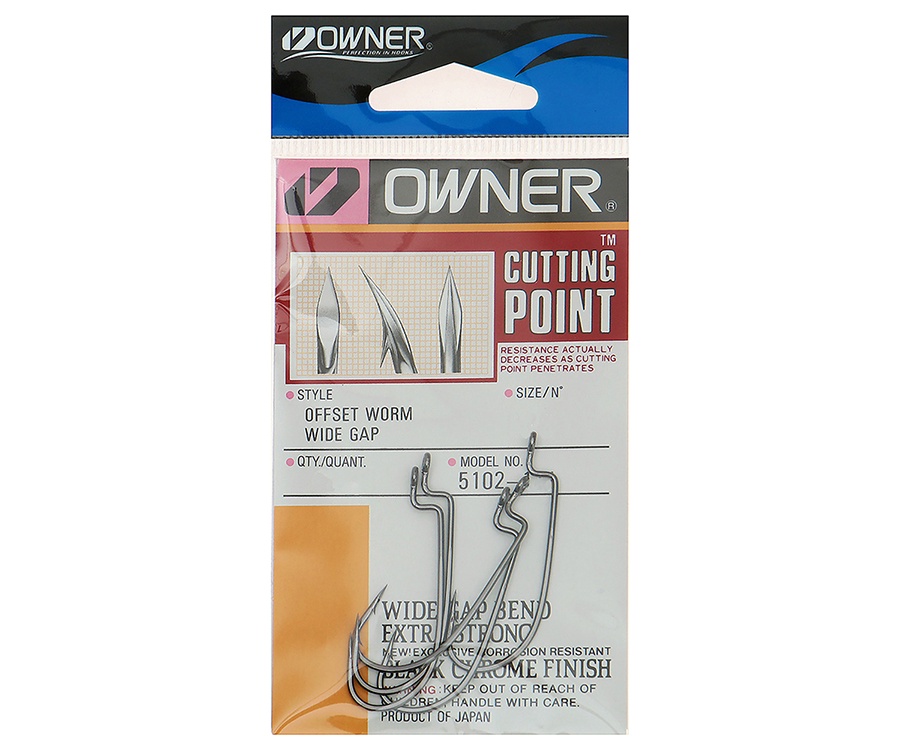 Крючки Owner Offset Worm Wide Gap 5102 №1/0 #2