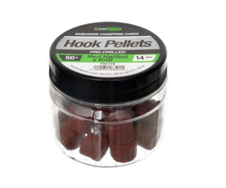 Насадочний пелетс Carp Pro Red Pre-Drilled Halibut Krill 14мм