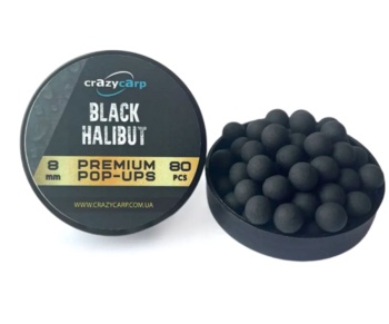 Бойлы pop-up Crazy Carp Black Halibut 6мм #1