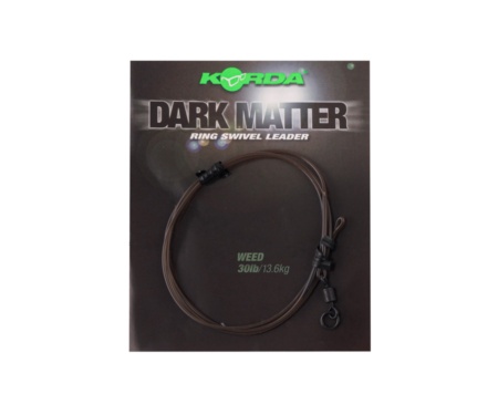 Поводковый материал Korda Dark Matter Ring Swivel Weed 30lb 30см