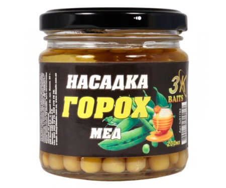 Насадка 3KBaits Горох 200мл мед