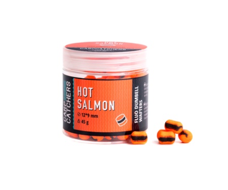 Бойлы Carp Catchers Fluo Dumbell Wafters 12x9мм Hot Salmon