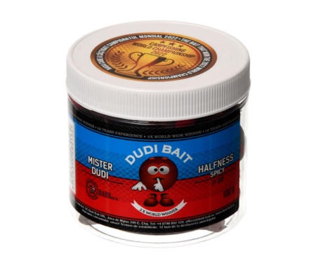 Бойли насадкові Dudi Baits Boilies Carling "Mister Dudi" Halfness Spicy 100г 20мм