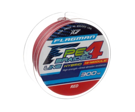 Шнур Flagman PE Hybrid F4 300м Red 0.40мм