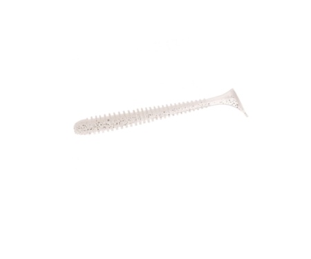 Силікон Angry Baits Zander Worm 3" White Silver electrik Glitter UV