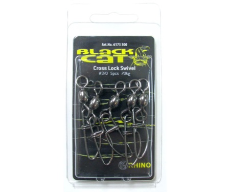 Вертлюг с застежкой Black Cat Heavy Duty Cross Lock Swivel №3 60мм