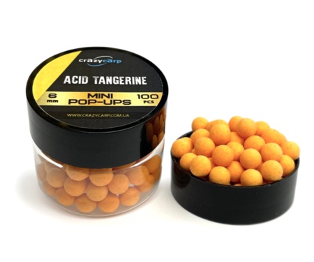 Бойли Crazy Carp Mini Pop-Ups Acid Tangerine 6мм
