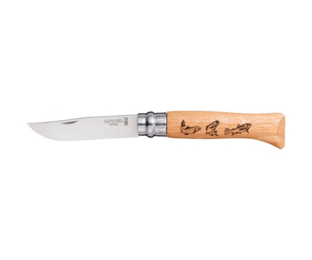 Нож складной Opinel №8 Inox VRI Форель