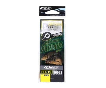 Гачки з повідцем Owner Method Feeder Pellet Band FD-12 №10 0.20мм