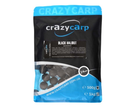Бойли Crazy Carp Black Halibut Soluble 24мм