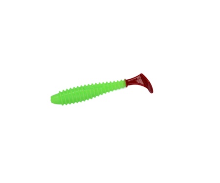 Силікон Angry Baits Fatik 2.8" 67 Acid Green Red Tail UV