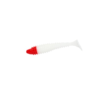 Силікон Angry Baits Fatik 3.3" #64 White Red Head UV