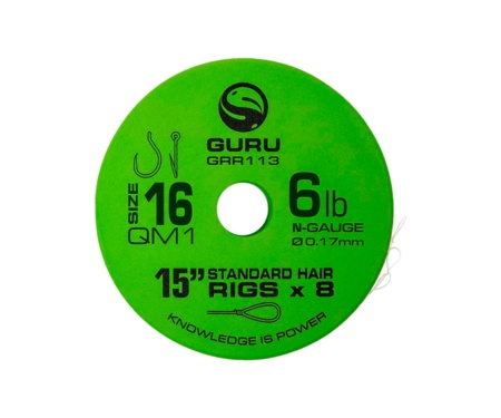 Готовый поводок Guru QM1 Standard Hair 15" №16 0.17мм