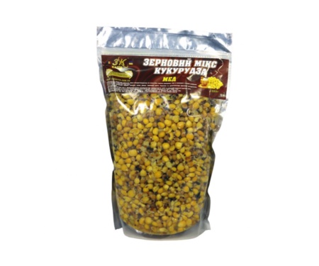 Прикормка 3KBaits Зерновой Микс Кукуруза мед 1кг