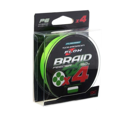 Шнур Flagman Squadron Flow Feeder Braid X4 Fluo Green 150м 0.16мм
