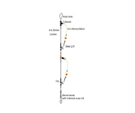 Оснастка морская Spro Flatfish Rig 2-HK 0.50/0.40мм №4
