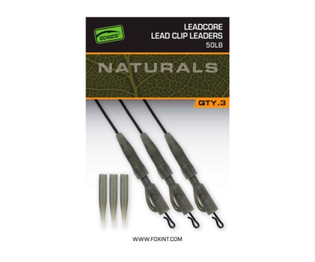 Готовая оснастка Fox Naturals Leadcore PG Lead Clip Leaders 50lb 3шт
