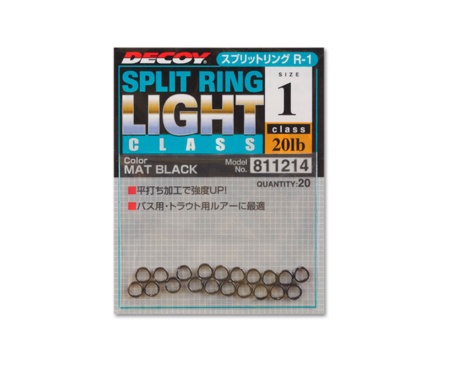 Кільця заводні Decoy Split Ring Light R-1 Mat Black №2