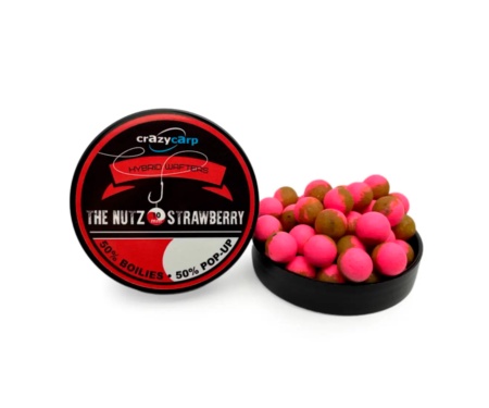 Бойли Crazy Carp Hybrid Wafters The Nutz & Strawberry 10мм