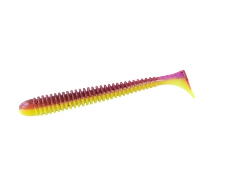 Виброхвост Angry Baits Zander Worm 4.5" #54 Lox Chartreuse UV
